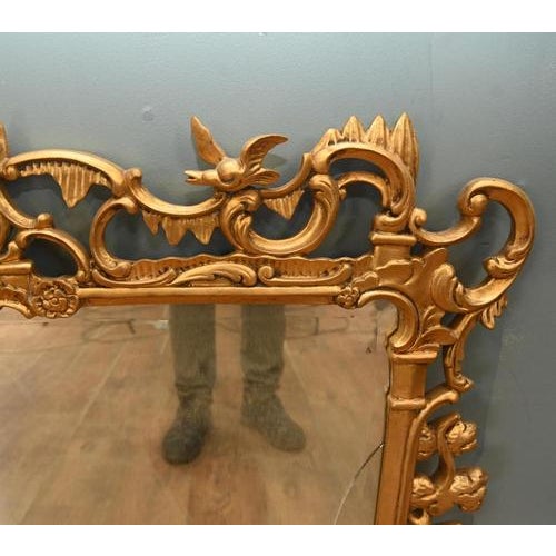 Georgian Revival Rococo Gilt Mantle Glass Mirror For Sale - Image 4 of 6