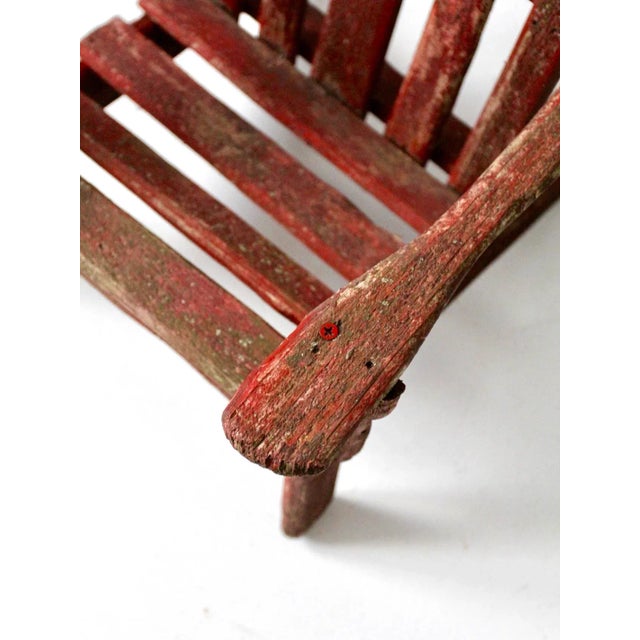 Red Vintage Children's Adirondack Chair For Sale - Image 8 of 9
