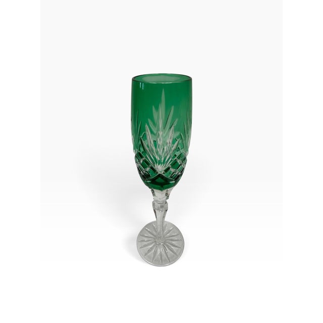 Late 20th Century Late 20th Century Mid-Century Modern Hungarian Ajka "Caroline" Cut-to-Clear Crystal Champagne Flutes - Set of 4 For Sale - Image 5 of 7