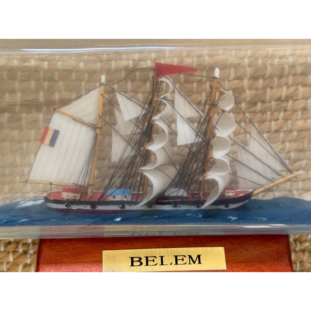 Red Vintage Ship in a Bottle For Sale - Image 8 of 10