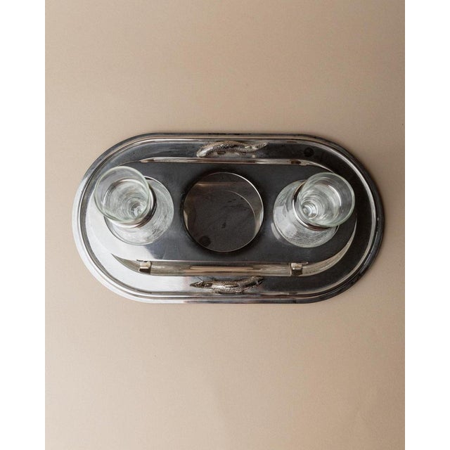 Mid-Century Silver-Plated Shot or Caviar Glasses with Tray, Italy, 1970s, Set of 4 For Sale - Image 6 of 13