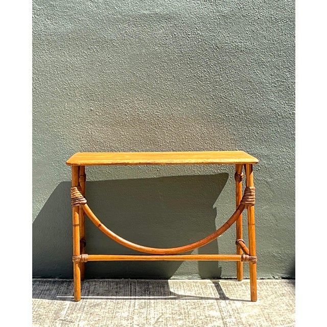 Heywood-Wakefield Vintage MCM Heywood Wakefield Wide Table For Sale - Image 4 of 12