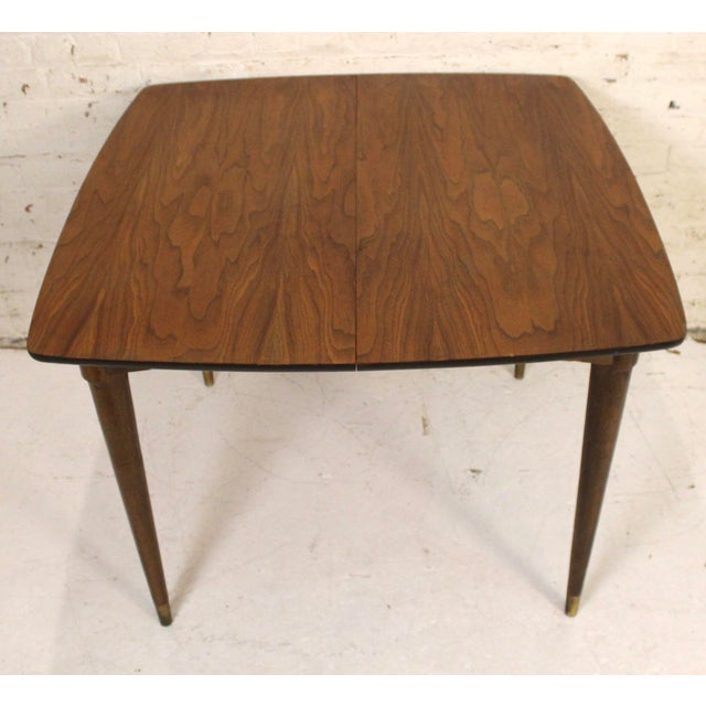 Brown Mid 20th Century Expanding Walnut Dining Table by the Jefferson Wood Working Co. For Sale - Image 8 of 14