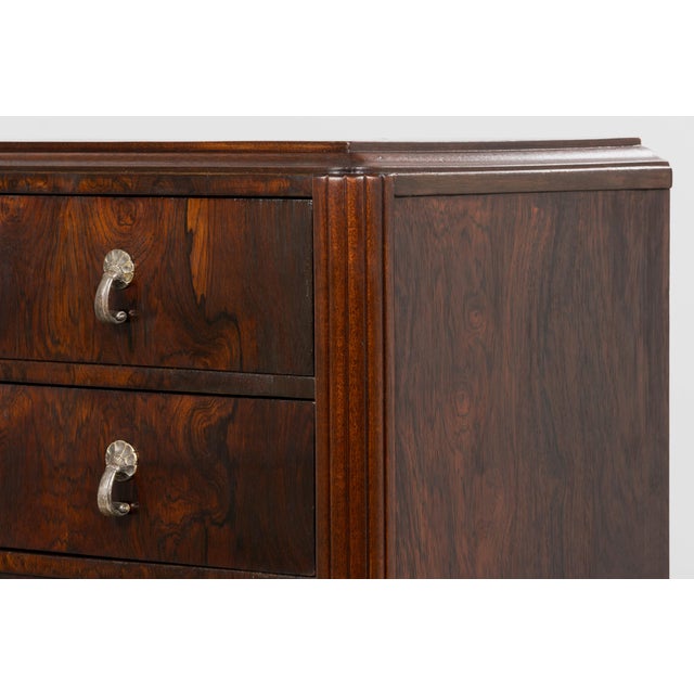 1930s French Art Deco Rosewood Chest of Drawers For Sale - Image 10 of 18