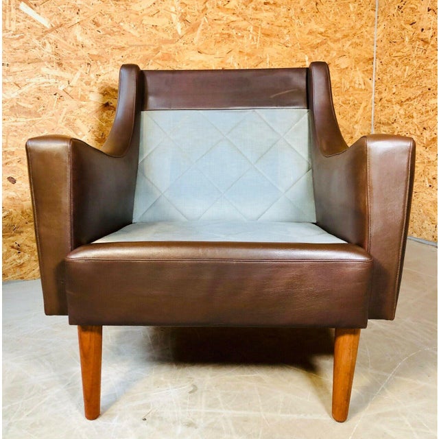 Vintage Danish Leather Lounge Chair by Georg Thams, 1960s, in Good conditions. Designed 1960 to 1969