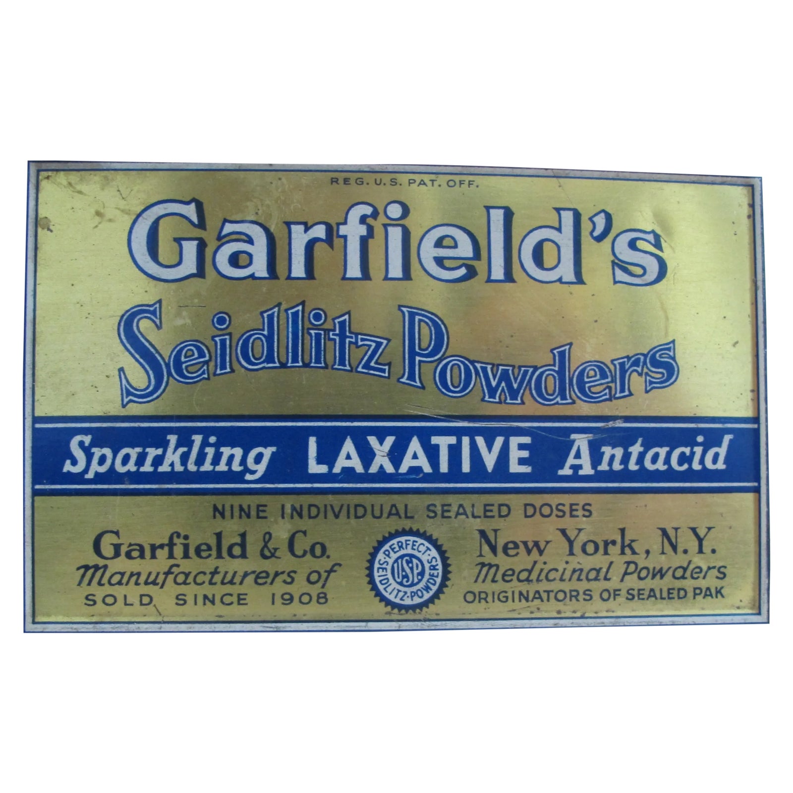 Vintage Garfield's Seidlitz Powders Tin | Chairish