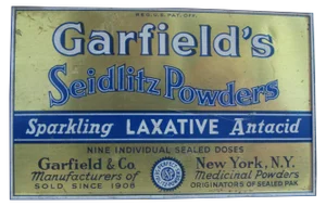 Vintage Garfield's Seidlitz Powders Tin