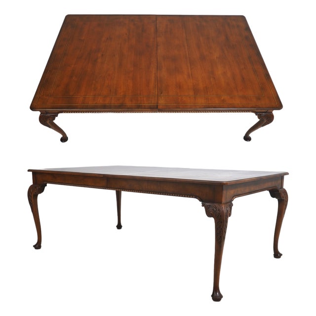 Baker Walnut Stately Homes Dining Table For Sale