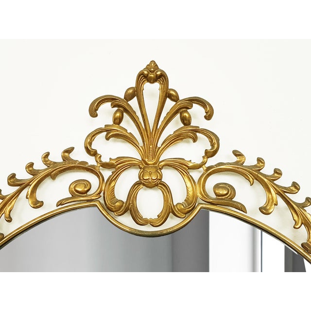 Italian Baroque Brass Wall Mirror, 1960s For Sale - Image 6 of 7