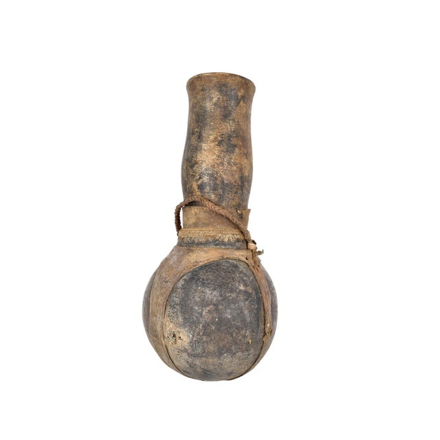 Early 20th Century Samburu Gourd Container with Leather Straps Kenya For Sale - Image 4 of 4