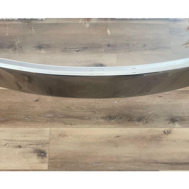 American Charles Hollis Jones Lucite and Polished Chrome Oval Dining Table, Usa, 1970's. For Sale - Image 3 of 10