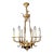 Small Brass Empire Lustre Chandelier in Antique Gold Finish For Sale
