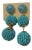 1960s Pair of Double Beaded Turq Drop Earrings For Sale
