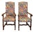 Antique Pair of Catalan Style Carved Oak Recently Upholstered Armchairs C. 1920s For Sale