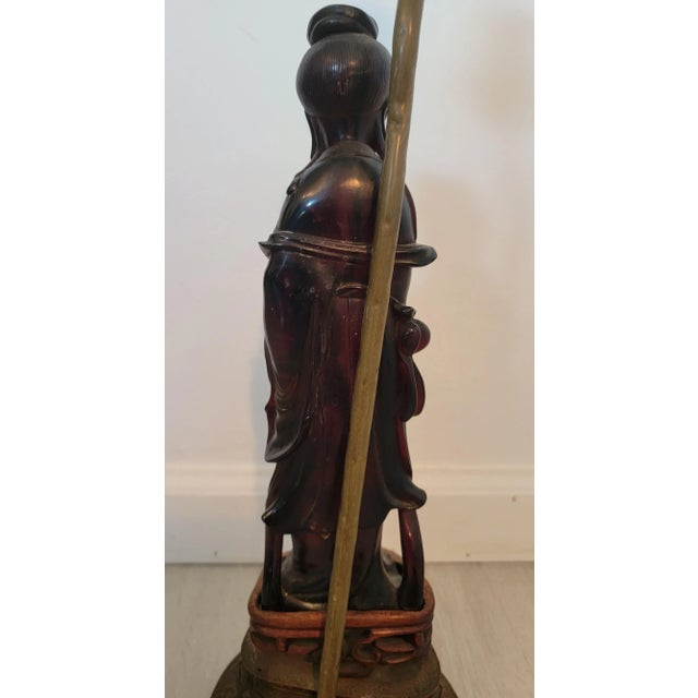 Chinese Faux Cherry Amber Lamp For Sale In Miami - Image 6 of 8