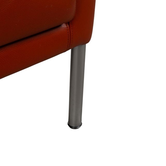 Jason Leather Armchair in Red from Walter Knoll For Sale - Image 5 of 13