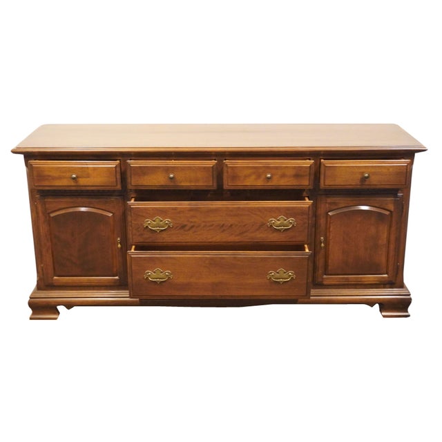 Wood Ethan Allen Classic Manor Solid Maple 72" Triple Door Dresser 15-5213 For Sale - Image 7 of 14