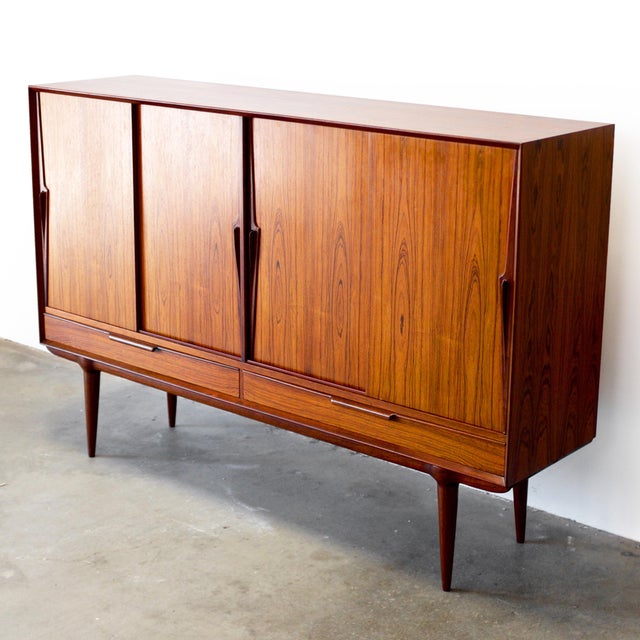 Omann Jun. Model #13 Danish Rosewood Highboard Designed by Gunni Omann For Sale In Boston - Image 6 of 18