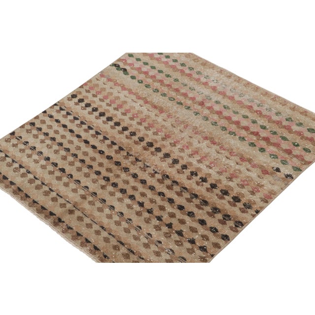 Rug & Kilim 1960s Vintage Zeki Müren Square Rug With Geometric Patterns by Rug & Kilim For Sale - Image 4 of 7