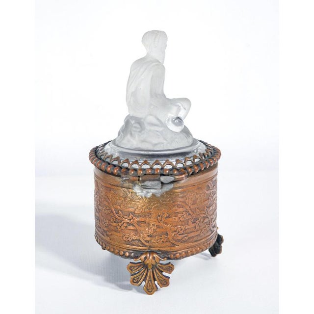 Bronze Box with Glass Faun Sculpture For Sale - Image 6 of 18