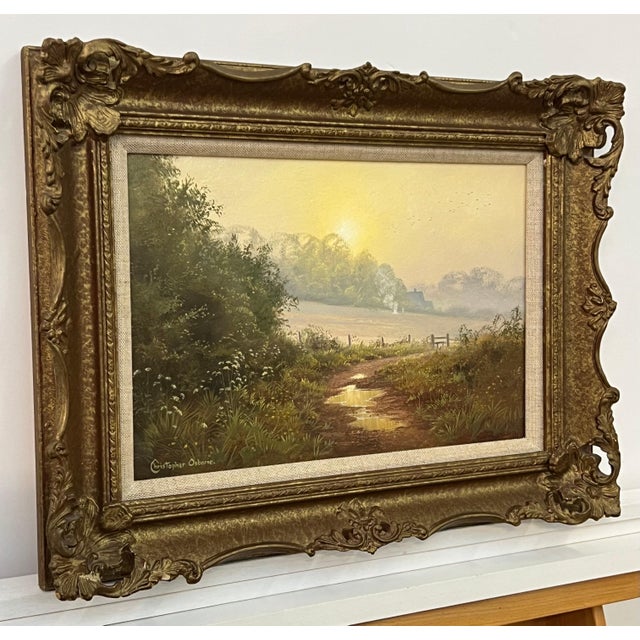 Country Lane to Farmhouse & Birds in English Countryside by 20th Century Artist Circa 1990 For Sale - Image 12 of 18