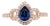 Ceylon Sapphire Diamond Halo Ring: Solid 14k Gold, Pear Shape 6x4mm, Size 6.75 For Sale