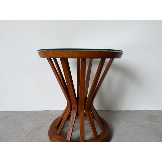 Mid-Century Modern Mid-Century Modern Edward Wormley for Dunbar “Sheaf of Wheat” Glass Top Side Table For Sale - Image 3 of 12