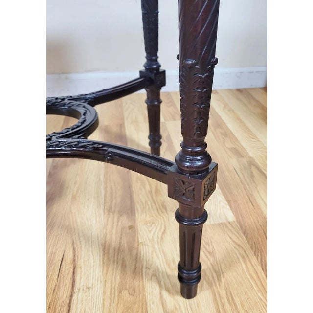 19th C American Victorian Carved Walnut Parlor Center Card Game Table For Sale - Image 13 of 14