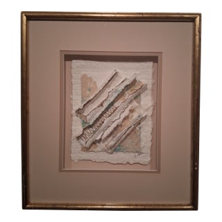 Vtg. Elaine Rose Postmodern Abstact Torn Paper Art For Sale