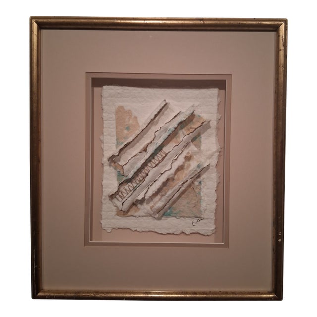 Vtg. Elaine Rose Postmodern Abstact Torn Paper Art For Sale