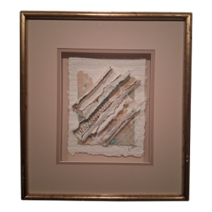 Vtg. Elaine Rose Postmodern Abstact Torn Paper Art