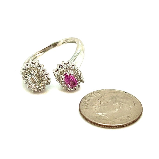 Natural Sapphire Bypass Ring 7 14k W Gold 0.74 TCW Certified For Sale - Image 15 of 15