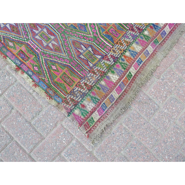 20th Century Turkish Handmade Large Boho Kilim Area Rug For Sale - Image 6 of 13