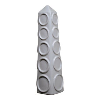 Jonathan Adler Bespoke Porcelain Circular Obelisk For Sale