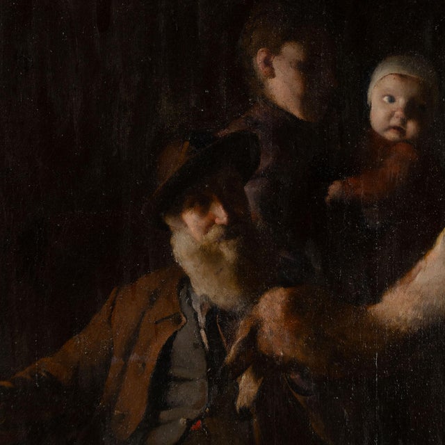 Early 20th Century Large Original Oil on Canvas Painting of Interior Scene With Hunter, Denmark Circa 1900 For Sale - Image 5 of 13