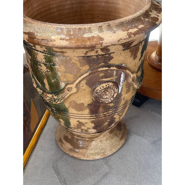 1980s Antique French Glazed Terracotta Anduze Planters, Signed For Sale - Image 5 of 18