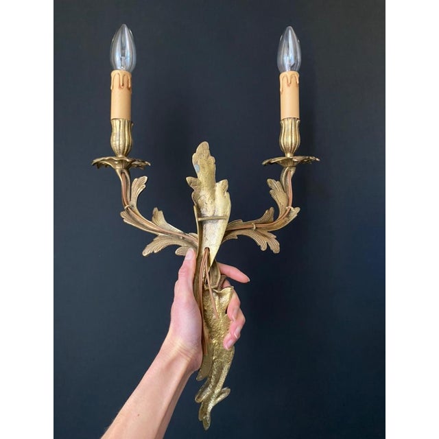 Vintage Bronze Sconces, 1950s, Set of 2 For Sale - Image 12 of 13