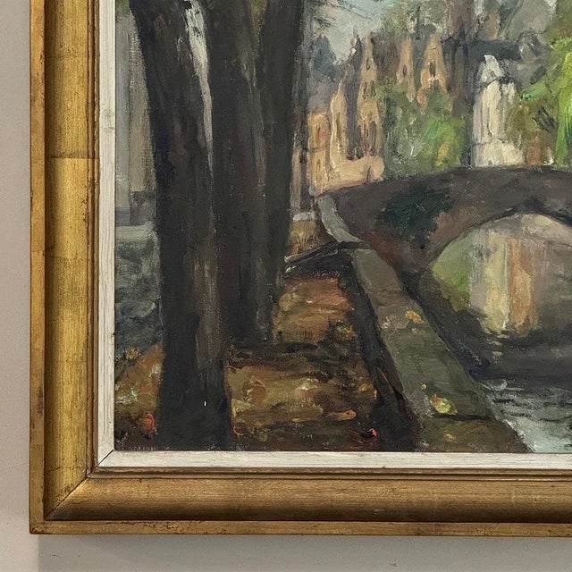 Framed Oil on Canvas by Léon Mechelaere (1880-1964) 'Pont De L’Hydromel' For Sale - Image 9 of 16