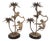 Pair of Maitland Smith Bronze Candelabra W/ Monkeys & Palm Trees For Sale