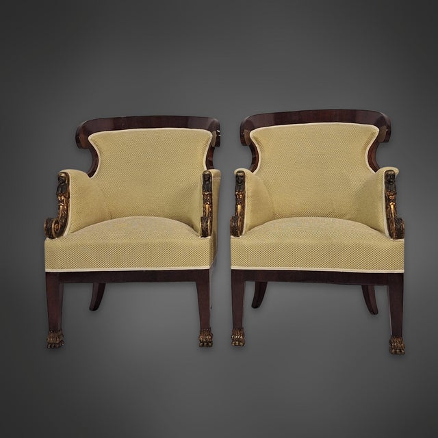 Viennese Biedermeier Sofa and Armchairs in Mahogany, 1810, Set of 3 For Sale - Image 3 of 18