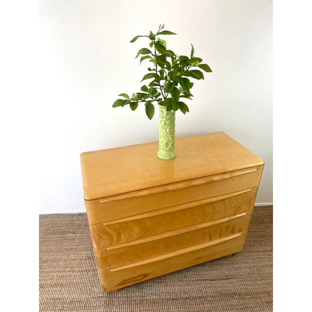 Vintage Mid-Century Modern Heywood Wakefield 4 Drawer Encore Dresser in Wheat For Sale - Image 10 of 13