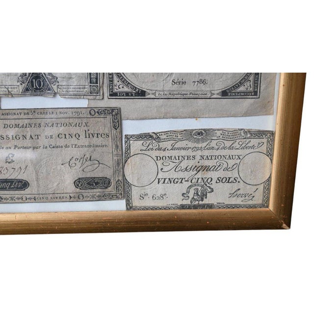 Glass Framed Collection of Assignats, Revolutionary Currencies For Sale - Image 7 of 11