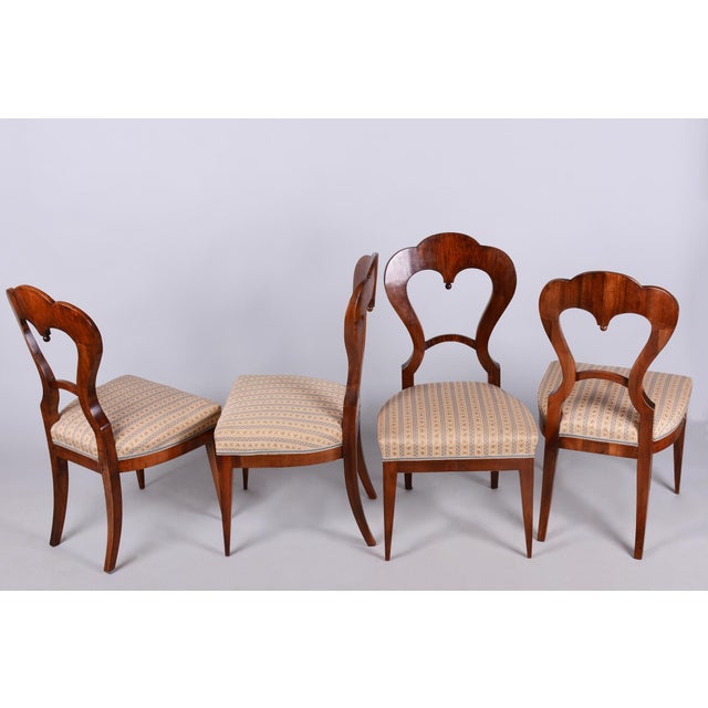 Biedermeier Chairs in Walnut, Austria, 1830s, Set of 4 For Sale - Image 13 of 13