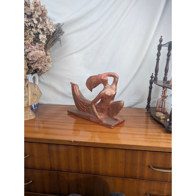 Terracotta sculpture covered with pink enamel, sculpted in France in the 90s by an artist from Orléans (France). He...