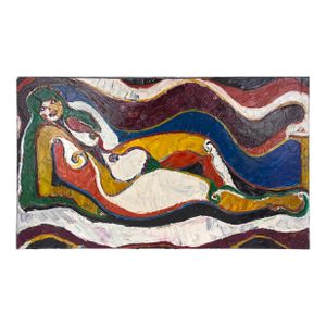 Reclining Nude "Dawn" Fauvist Colors Heavily Textured Original Oil by Harald Dry Schmidt