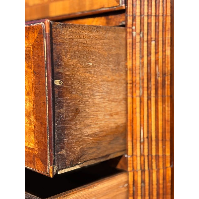 Wood Antique George II Burr Walnut Chest on Chest, 1760 For Sale - Image 7 of 13