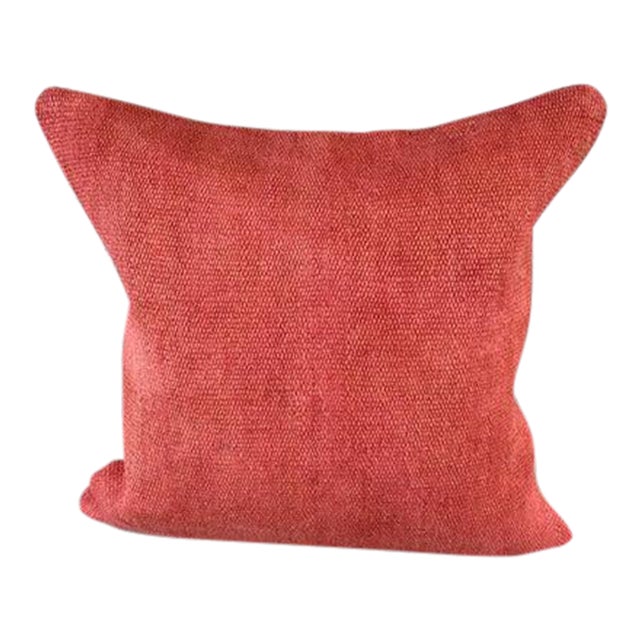 20 x 20 Hemp Pillow Turkish Cushion Natural Pinkish Red Pillow Cushion Cover For Sale