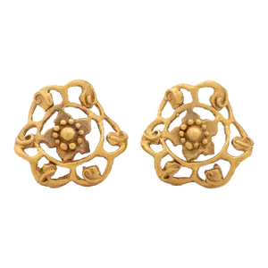 14k Yellow Gold Floriform Earrings