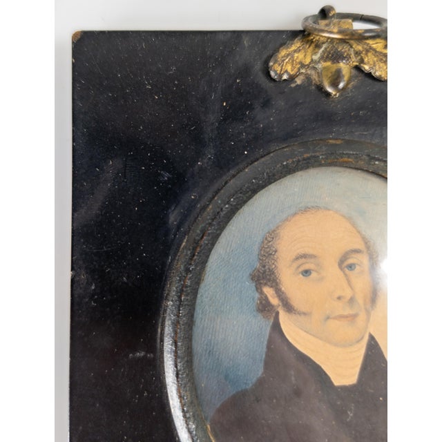 Early 19th Century English Miniature Watercolor Portrait of an Esteemed Gentleman For Sale In New York - Image 6 of 10
