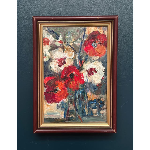 L. Stokes, Red Poppies and White Blossoms, 1960s, Oil Painting on Canvas, Framed For Sale - Image 9 of 18